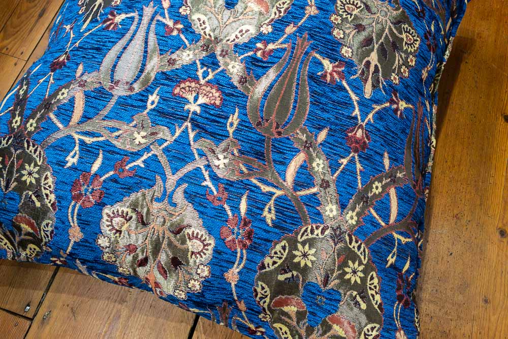 Medium Blue Ottoman Turkish Tulip Cushion Cover 68x68cm